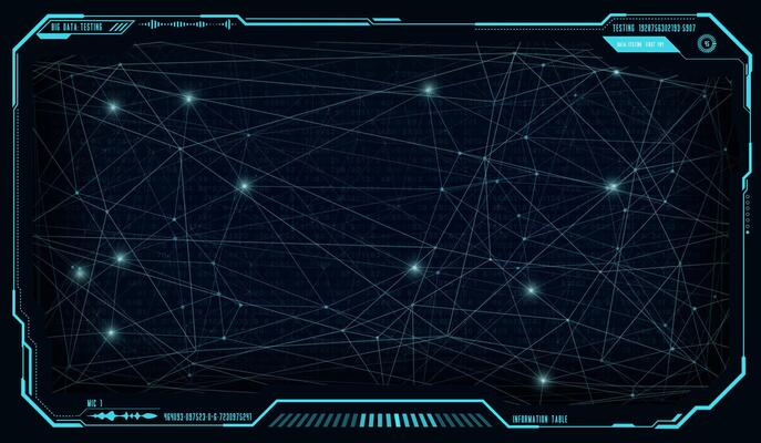Futuristic UI HUD big data network digital display