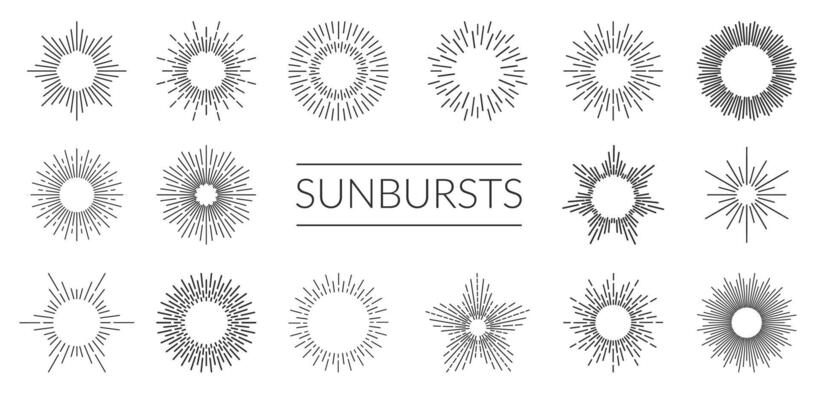 starburst, sunburst elements, star bursts