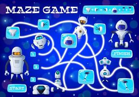 Kids labyrinth game create robot from spare parts vector