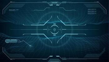 HUD monitor screen, target aim control interface vector