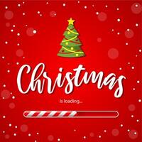 Christmas loading bar or Xmas load red background vector