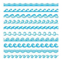 Sea and ocean wave line patterns or dividers vector