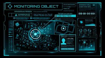 HUD security monitoring system technology, screen vector