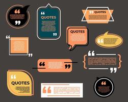 Quote bubble boxes, chat messages or comment notes vector