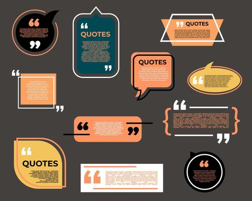 Quote bubble boxes, chat messages or comment notes
