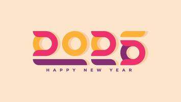 Design the logo text Happy New Year 2025. Cover the business diary for 2025 with a wish. Brochure, card, banner design template. vector