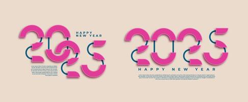 Happy new year 2025 typographic text poster design celebration. With unique and clean numbers. vector