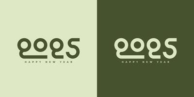 Design the logo text Happy New Year 2025. Cover the business diary for 2025 with a wish. Brochure, card, banner design template. vector