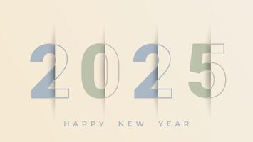 Design the logo text Happy New Year 2025. Cover the business diary for 2025 with a wish. Brochure, card, banner design template. vector