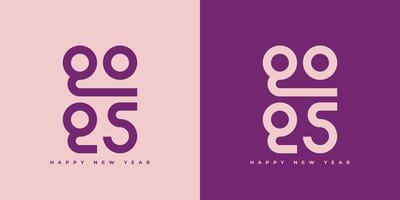 Design the logo text Happy New Year 2025. Cover the business diary for 2025 with a wish. Brochure, card, banner design template. vector