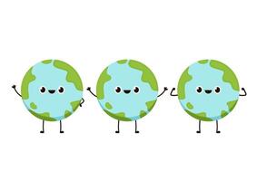 Earth character design. planet . Earth day mascot. vector