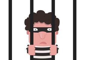 Jail cartoon . free space for text. wallpaper. bandit character design. vector