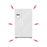 Refrigerator . Black refrigerator on white background. vector