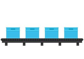 Conveyor belt. Crate . Crate on Conveyor belt. vector