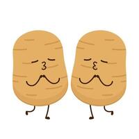 Potato character design. Potato . Potato on white background. vector