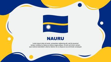 Nauru Flag Abstract Background Flat Design Template. Nauru Independence Day Banner Wallpaper Illustration. Nauru Background vector