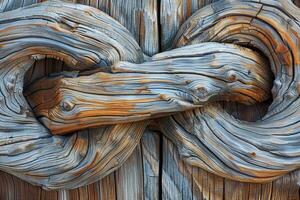 Close-up of knotted wood texture, showcasing the natural beauty and uniqueness of each piece photo