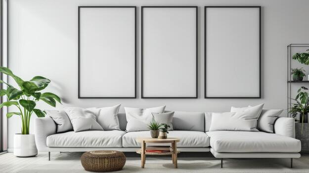 Contemporary home decor with blank areas ideal for inserting your text photo