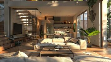 Stylish home design with open areas ideal for your custom branding or slogan photo