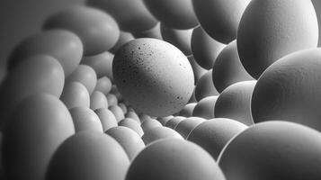 Spinning eggs forming a spiral, symbolizing the cycle of life and renewal photo