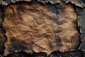 Burnt paper background with charred edges for a vintage look photo
