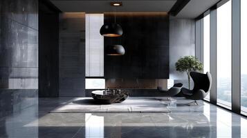 Dramatic silhouette capturing the essence of modern interior design photo