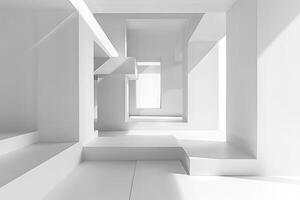 Minimalist geometric forms providing a clean and crisp look against white photo