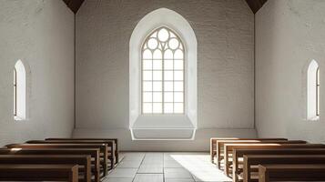 Clean design of a simple church window photo