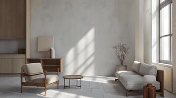 Minimalist furnishings providing a clean canvas for your creative marketing ideas photo