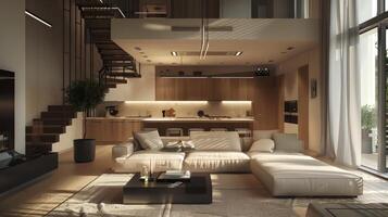 Clean and contemporary design in modern home photo