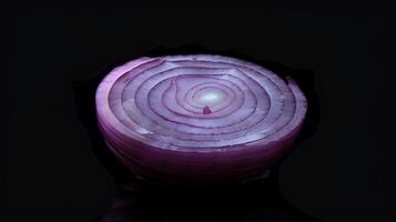 Minimalist spin of a single slice of onion photo