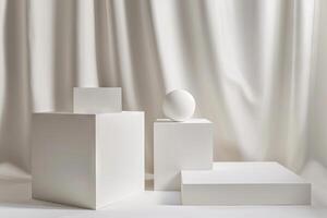 Simple yet elegant shapes on a clean white canvas, suitable for various creative projects photo