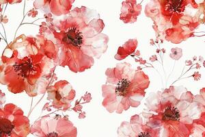 Floral Pattern with Transparent White Background photo