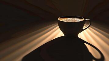 Shadows and light a silhouette portrayal of a comforting cup of coffee photo