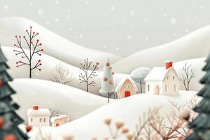 Cozy Christmas scene on a soft transparent white surface, perfect for festive illustrations photo