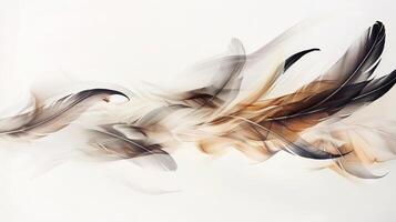 Elegant boho feathers creating a sense of movement and flow against white photo
