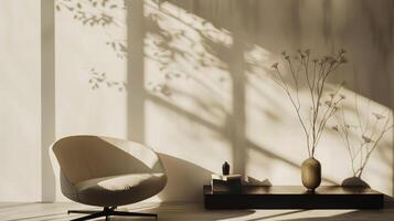 Silhouette of minimalist furnishings creating a sense of harmony and balance photo