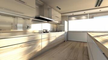 Minimalist kitchen with streamlined features photo