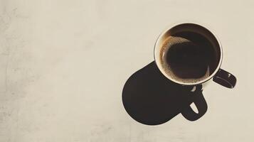 Bold contours a striking silhouette of a cup of coffee photo