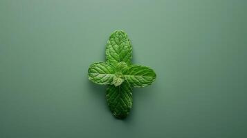 Minimalist spin of a single slice of mint photo