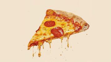 Elegant and minimalist poster design with a spinning pizza slice photo