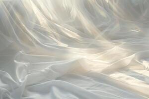 Radiant sunlight rays shining down on a soft transparent white surface, symbolizing warmth and vitality photo