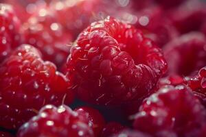 Tart raspberry with vibrant red color and delicate texture, ideal for antioxidant-themed designs photo