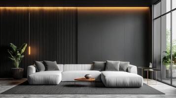 Interior decor highlighting simplicity and sophistication, leaving space for your text photo