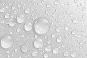Rainy day with droplets against a transparent white backdrop, ideal for relaxation themes photo