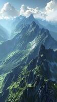 Spectacular mountain ranges stretching to the horizon photo