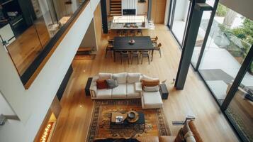Elevated view providing a clear overview of interior decor aesthetics photo