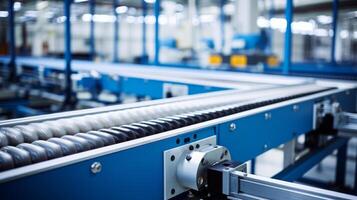 Industrial conveyor system moving products efficiently photo