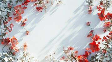 Artistic rendition of a floral wreath with a white backdrop, adding elegance to any project photo