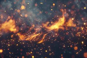 The image is a close up of a fire with lots of sparks flying out of it photo